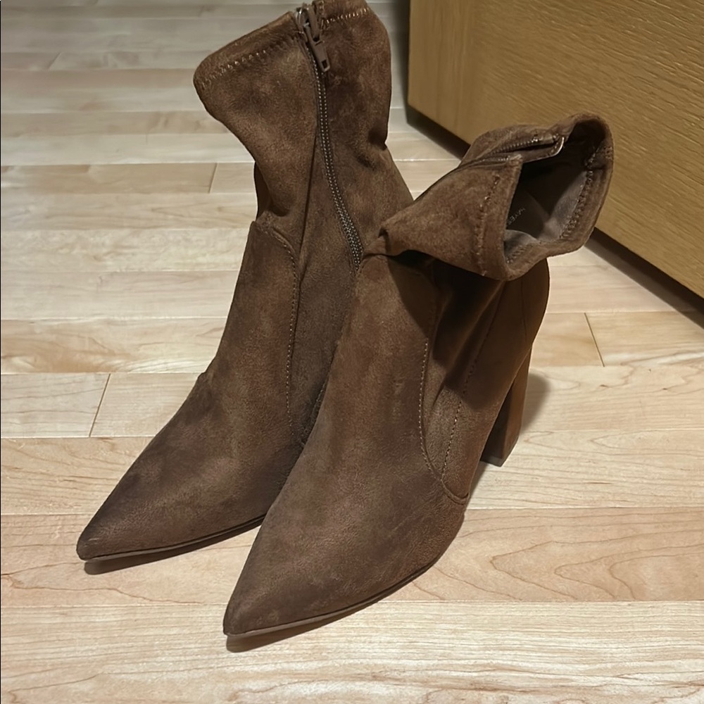 Brown heeled boots
